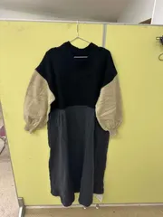 新作 ゆったりハイネック切替ワンピース ko1