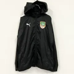 古着 used　PUMA　プーマ　ナイロンジャケット　刺　2way　フルジップ　黒　Mサイズ
