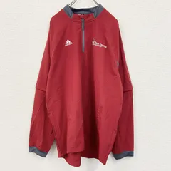 古着 used　adidas　アディダス　ハーフジップナイロンジャケットプルオーバー　赤　レッド　XLサイズ