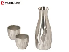 バープレミアム ダイヤカット徳利 お猪口セット ぐい呑み おちょこ2個付 とっくり 熱燗 冷酒 酒器  HC-371 パールライフ パール金属