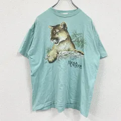 古着 used　90s　HABITAT　半袖プリントTシャツ　ヴィンテージ　シングルステッチ　ミントグリーン　Lサイズ