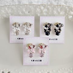 ビジューの花束イヤリング  ガーリー ロリータ キラキラ ハート