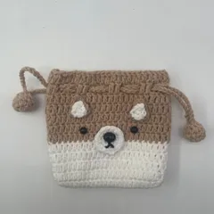 毛糸 かぎ編み 可愛い キャラクター ストリングポーチ ハンドメイド 小銭入れ 小さなバッグ