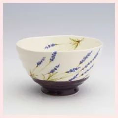 美濃焼　花畑シリーズ　飯碗／紫　※陶器,贈り物,個性的,ギフト,プレゼント,高級感,高品質,日本製,レトロモダン,定番,かわいい,可愛い,食器,お茶碗,ごはん,花柄,フラワー,季節,四季,パステルカラー,ラベンダー　◎2個目以上大幅値引き対象商品♪