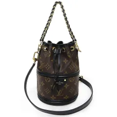 ルイ ヴィトン M83480 カノエ モノグラム レザー ブラウン ブラック 2Way 斜め掛け ショルダー ハンドバッグ ゴールド金具 LOUIS VUITTON（未使用　展示品）