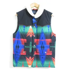 美品 20SS POLO RALPH LAUREN ポロラルフローレン ネイティブ柄 ボア襟 中綿 パデッドベスト XS マルチカラー メンズ 古着 中古 USED