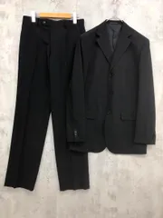 美品 COMME CA DU MODE コム サ デ モード 毛100％ 3釦 薄手 フォーマル セットアップ ジャケット パンツ スーツ size3/黒 ■■◎メンズ