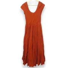 美品 MARIHA マリハ 草原の虹のドレス ロングワンピース オレンジ レディース 古着 中古 USED