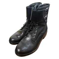 美品 POLO RALPH LAUREN ポロラルフローレン レザー レースアップ ショートブーツ サイズ38 25cm相当 ブラック レディース 古着 中古 USED