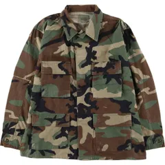 古着 90年代 米軍実品 迷彩柄 ウッドランドカモ リップストップ B.D.U ミリタリージャケット USA製 MEDIUM-SHORT メンズM相当/eaa558628