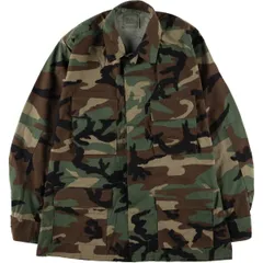 古着 90年代 米軍実品 迷彩柄 ウッドランドカモ リップストップ B.D.U ミリタリージャケット USA製 MEDIUM-REGULAR メンズM相当/eaa571779