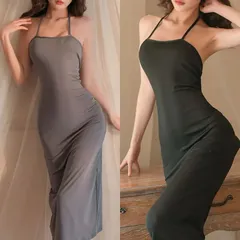 ボディコン レディース タイトワンピ ロングワンピ—ス ロング ドレス ミニドレス スリット キャバドレス バックレス 編み上げ ノースリーブ ブラック グレー q037