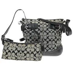 COACH コーチ ショルダーバッグ 2個 セット  シグネチャー ブラック キャンバス レザー 07BS389