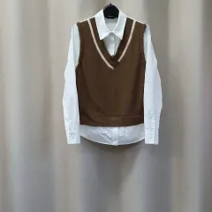 ナイスクラップ ニット レイヤード シャツ プルオーバー