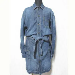 美品 POLO RALPH LAUREN ポロラルフローレン 長袖 ひざ丈 デニムシャツワンピース 2 インディゴ レディース 古着 中古 USED