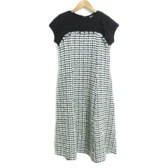 良品 24AW Ballsey ボールジー トゥモローランド ニットコンビツイード フレンチスリーブワンピース 11-06-44-06131 36 ブラック レディース 古着 中古 USED