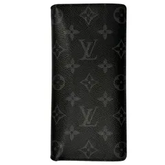【Louis Vuitton】ルイヴィトン ポルトフォイユ ブラザ M61697　ブラック 黒 長財布 財布 二つ折り財布 メンズ 【中古】 USED-B 【9304】