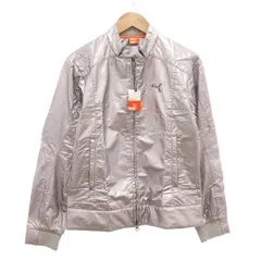 プーマ PUMA タグ付き ナイロンジャケット S ジップアップ メタリック シルバーカラー /AE