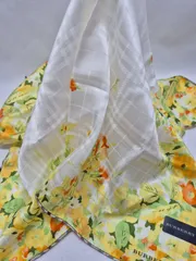 【新品】BURBERRY シルク混合ハンカチ 大判サイズ ミニスカーフ