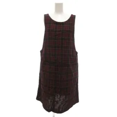 homeworking ジャンパースカート エプロンワンピース 赤 レッド チェック柄 /UO