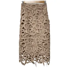 未使用 CELFORD セルフォード リボンレーススカート サイズ34 ベージュ  レディース 古着 中古 USED