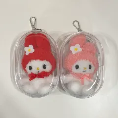 (まとめ) 赤 ピンク My Melody(マイメロディ) MUSINSA ムシンサ ポップアップ ぬいぐるみ キーホルダー