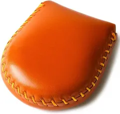 東京下町工房 コインケース 小銭入れ 使いやすい 本皮 コンパクト プレゼント (オレンジ,  Small)