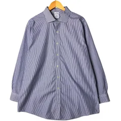 古着 ブルックスブラザーズ Brooks Brothers Est.1818 Classic ワイドカラー 長袖 コットンストライプシャツ メンズXL相当/eaa584250