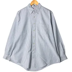 古着 80~90年代 ブルックスブラザーズ Brooks Brothers MAKERS 長袖 ボタンダウンストライプシャツ USA製 メンズL相当/eaa584253