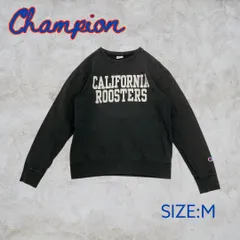 古着 Champion チャンピオン クルーネック プリント スウェット トレーナー レディース Mサイズ ダークグレー 送料込み