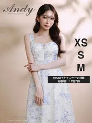 アイボリーブルー  [AN-ON3052] 【Andy / アンディ】クラシカル/ 柄プリント/ ジッパー/ ノースリーブ/ ポケット/ フレア/ ミディドレス/ 膝下丈/ ロングドレス/ ワンピース/ キャバドレス/ ディアバイローブドフルール