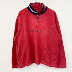 古着 used　TOMMY HILFIGER　トミーヒルフィガー　ハーフジップフリースプルオーバー　赤　レッド　Lサイズ