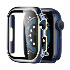 【新着商品】対応 Apple Watch ケース Series SE3/SE2/SE/6/5/4 44mm 保護 メッキ加工 Apple Watch カバー 二色 ガラスフィルム 一体型 アップルウォッチ カバー PC素材 日本旭硝子材 二重構造 耐衝撃 アッ