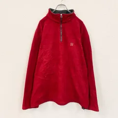 古着 used　TOMMY HILFIGER　トミーヒルフィガー　ハーフジップフリースジャケット　赤　レッド　2XLサイズ