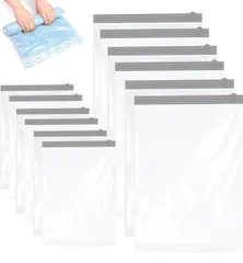 圧縮袋 旅行用 手巻き スーツ M6枚+L6枚 衣類圧縮袋 掃除機不要 ポンプ不要 省スペース 繰り返し使用可能 収納用 家庭用 引越し 出張 旅行用 便利グッズ