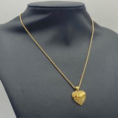 中東ドバイ24金gpゴールド　バングル　アレルギー反応なし 中東ドバイ24金gpゴールド ハートネックレスアレルギー反応なし - メルカリ