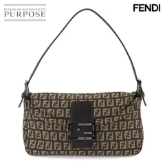 美品 フェンディ FENDI ズッキーノ マンマバケット ショルダー バッグ キャンバス ブラウン ベージュ 8BR003 90308431