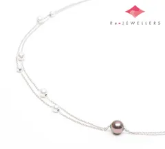 ミキモト 2連 ステーション 11.2mm 黒蝶真珠(南洋真珠)   ネックレス