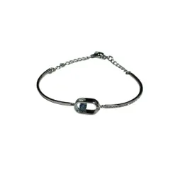 新品同様 SWAROVSKI スワロフスキー Una クリスタル ジルコニア ブレスレット バングル シルバーカラー レディース 古着 中古 USED