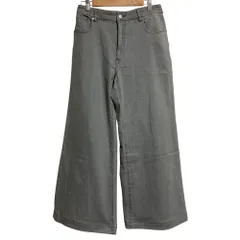 美品 INGEBORG インゲボルグ ストレッチ デニムワイドパンツ サイズ4 グレー レディース 古着 中古 USED