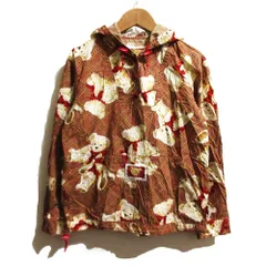 美品 PINK HOUSE ピンクハウス くまさんプリント プルオーバーパーカー レッド ブラウン レディース 古着 中古 USED