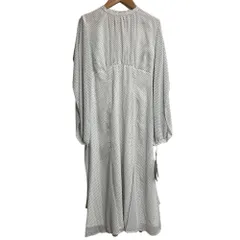 未使用 23SS CELFORD セルフォード プリントボウタイ フレアワンピース サイズ38  ホワイト レディース 古着 中古 USED