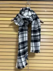 ポロ ラルフ ローレン ブラック チェック ウール コットン マフラー ウール コットン マフラー