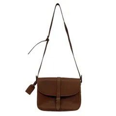 良品 RALPH LAUREN ラルフローレン レザー フラップ ショルダーバッグ ブラウン レディース 古着 中古 USED