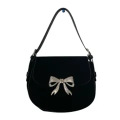 美品 25AW L.B CANDY STOCK リリーブラウン キャンディーストック ビジュー ラウンド 2WAY ミニバッグ ブラック レディース 古着 中古 USED