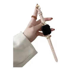 Apple Watch アップル ウォッチ フェイクレザー ブレスレット バンド 42/44/45mm　ライトピンク+ゴールドバックル　590460424445