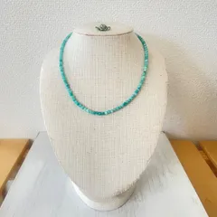 ターコイズグリーン（薄い）ネックレス☆アジャスト付き