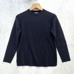 a.v.v アーヴェヴェ セーター ニット ラメ クルーネック シンプル ネイビー Lサイズ ◇〇