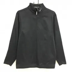 【超美品】ナイキゴルフ 長袖ハイネックシャツ 黒 ハーフジップ ネックロゴ 裏起毛  メンズ M ゴルフウェア NIKE