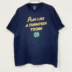 古着 used　Champion　チャンピオン　半袖プリントTシャツ　紺　ネイビー　XLサイズ